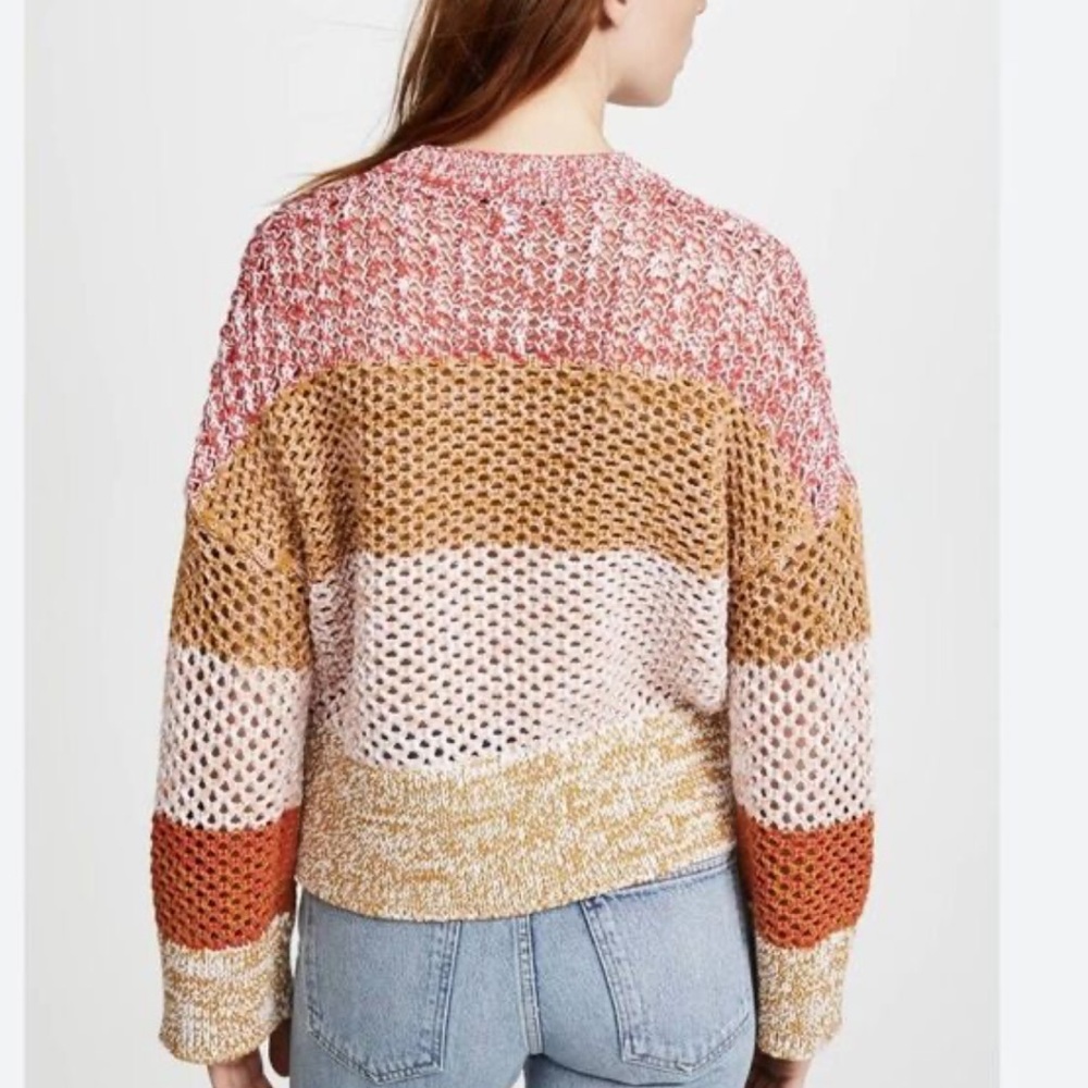 Derek Lam 10 Crosby Open Knit Color Block Sweater Size M - Picture 2 of 6